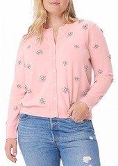 Minnie Rose Cotton Crewneck Gem Cardigan