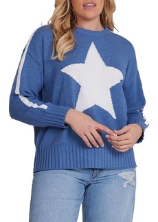 Minnie Rose Cotton Star Crewneck Sweater