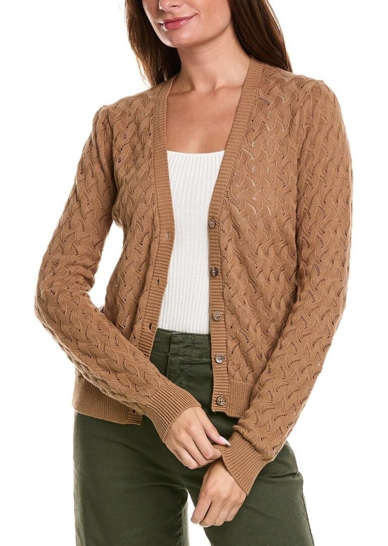 Minnie Rose Pointelle Cashmere-Blend Cardigan