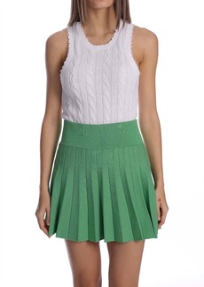 Minnie Rose Pleated Skort In Golf Green