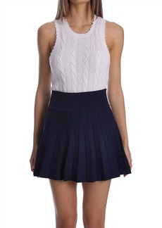 Minnie Rose Pleated Skort In Navy