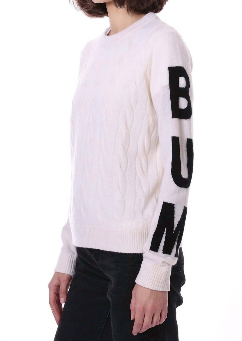 Minnie Rose Ski Bum Sweater In White/black