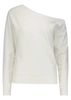 Minnie Rose Women's Off The Shoulder Sweater In White