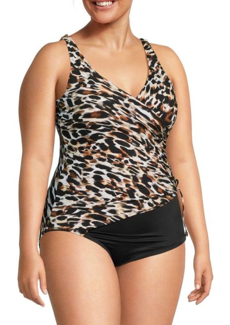 Miraclesuit Plus Leopard Print One Piece Swimsuit