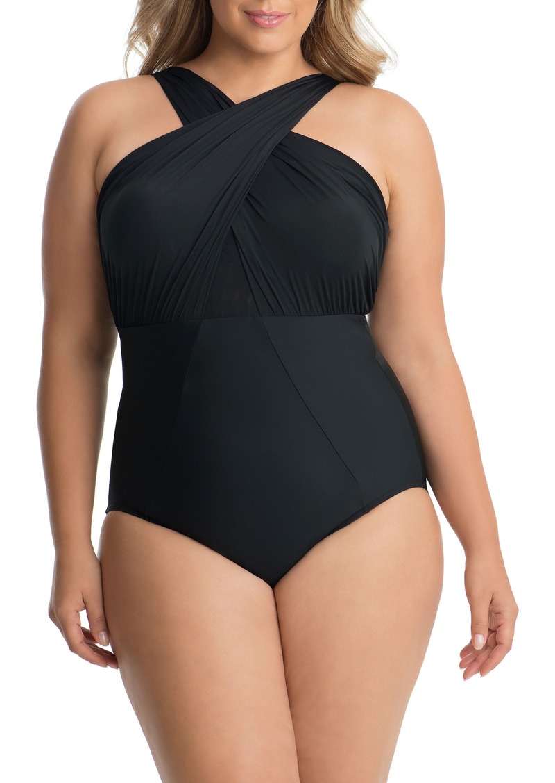 underwire halter one piece swimsuit