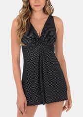 Miraclesuit Pin-Point Marais Allover Slimming Swimdress - Black/White