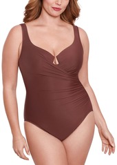 Miraclesuit Plus Size Escape Underwire Allover-Slimming Wrap One-Piece Swimsuit - Tamarind