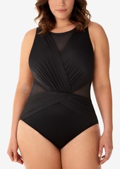 Miraclesuit Plus Size Palma Allover Slimming One-Piece Swimsuit - Black