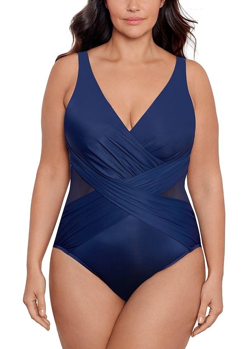Miraclesuit Plus Solid Crossover One Piece Swimsuit