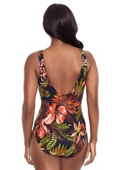 Miraclesuit Women's Botanico Crossover One-Piece Swimsuit - Black/multi