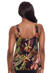 Miraclesuit Women's Botanico Ursula Printed Crossover Tankini - Black/multi