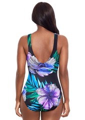 Miraclesuit Women's Flora Aurora It's A Wrap Swimsuit - Blk/multi