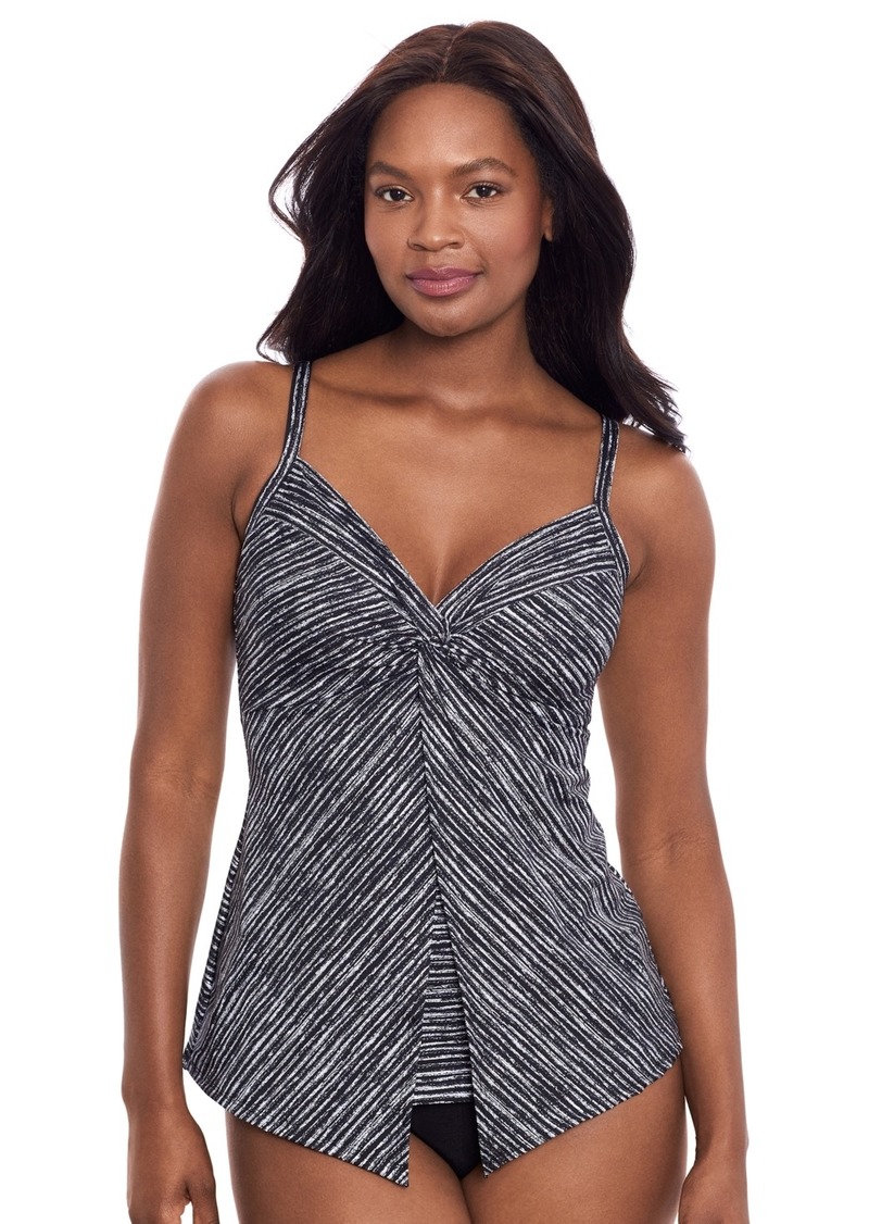 Miraclesuit Women's Selenite Love Knot Printed Tankini Top - Black/white