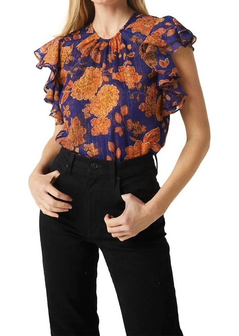 Misa Galeta Top In Blue Marigold