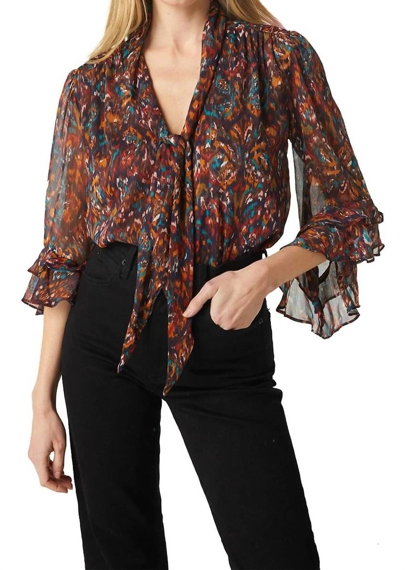 Misa Gigi Top In Peacock Abstract