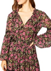 MISA Los Angeles Alicia Floral Print Bell Sleeve Top in Flora Fuschia at Nordstrom
