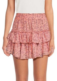 Misa Nahla Paisley Tiered Mini Skirt