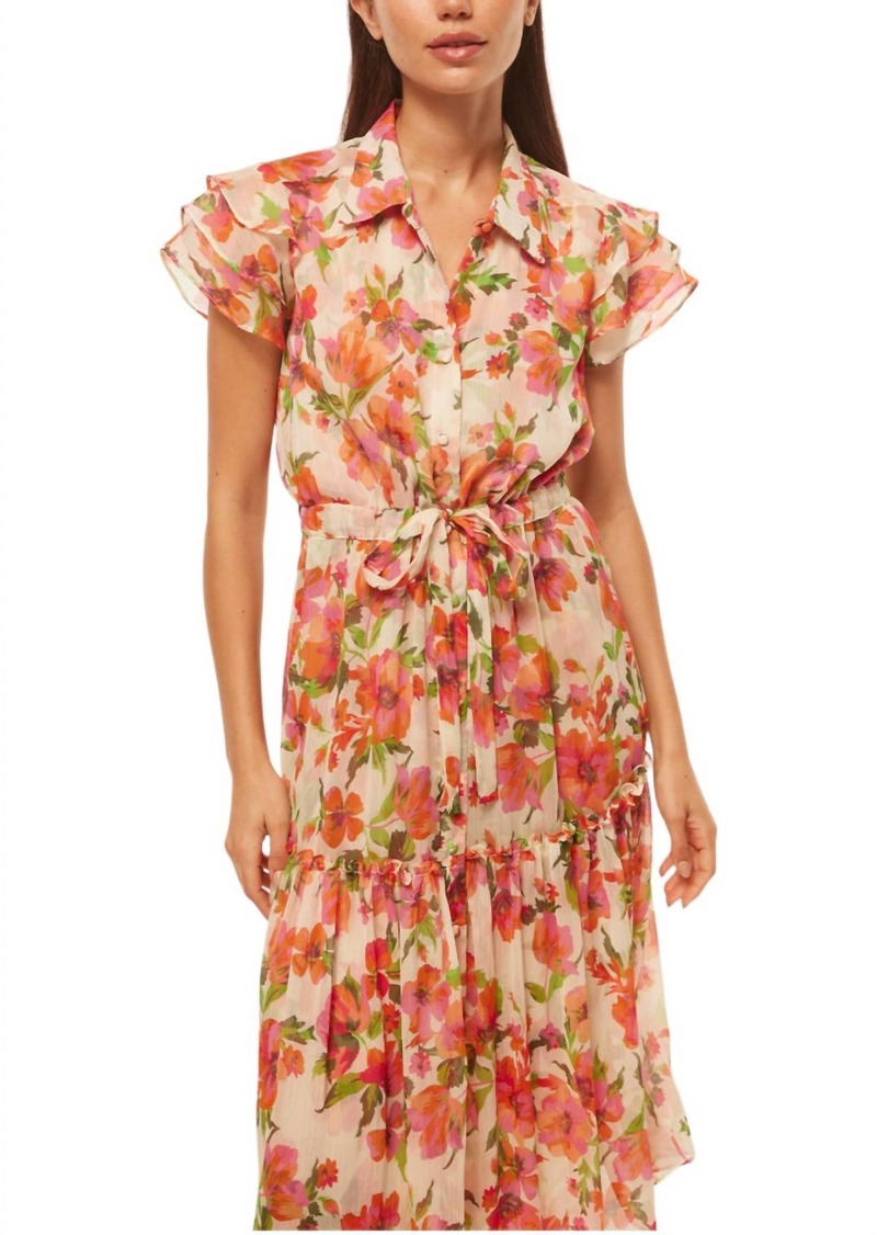 Misa Viola Dress In Palmare Blooms Chiffon