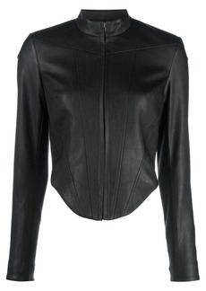 Misbhv corset faux-leather biker jacket