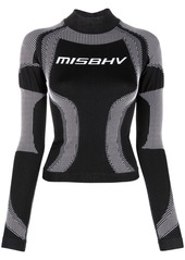 Misbhv logo-print mock neck performance top