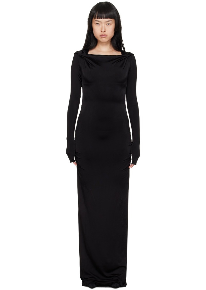 MISBHV Black Hooded Maxi Dress