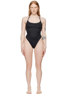 MISBHV Black Monogram One-Piece Swimsuit