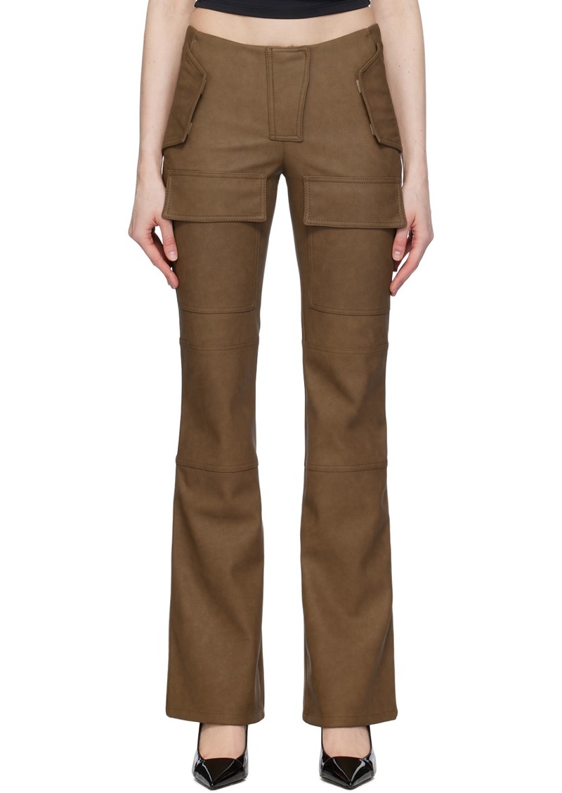 MISBHV Brown Moto Faux-Leather Trousers