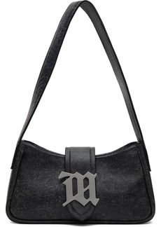 MISBHV Gray Mini Cracked Leather Shoulder Bag