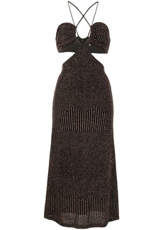 Misha Collection cut-out metallic knit dress