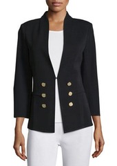 Misook 3/4-Sleeve Button-Front Jacket 