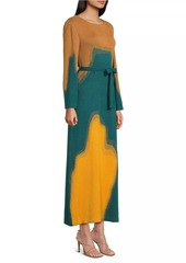 Misook Abstract Jacquard Knit Maxi Dress