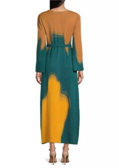 Misook Abstract Jacquard Knit Maxi Dress