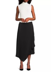 Misook Asymmetric Charmeuse Maxi Skirt