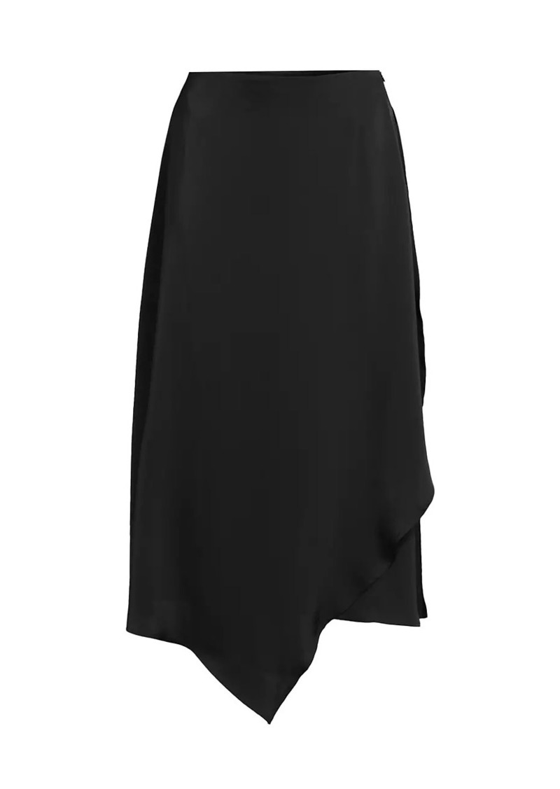 Misook Asymmetric Charmeuse Maxi Skirt