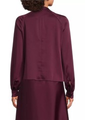 Misook Asymmetric Crêpe De Chine Blouse