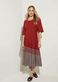 Misook Asymmetric Drop Waist Soft Knit Dress
