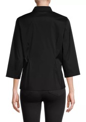 Misook Asymmetric Side-Buckle Blouse