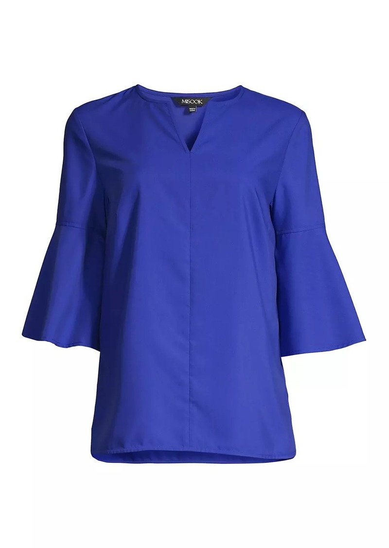 Misook Bell Sleeve Woven Blouse