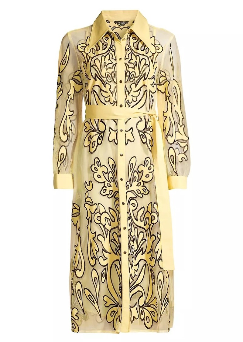 Misook Belted Appliqué Shirtdress