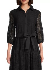 Misook Belted Lace Shirtdress