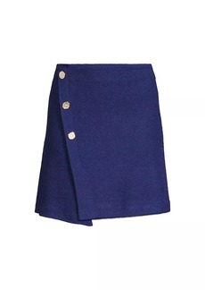 Misook Bouclé Wrap-Front Miniskirt