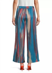 Misook Brushstroke Abstract Crop Pants