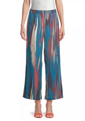 Misook Brushstroke Abstract Crop Pants