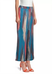 Misook Brushstroke Abstract Crop Pants