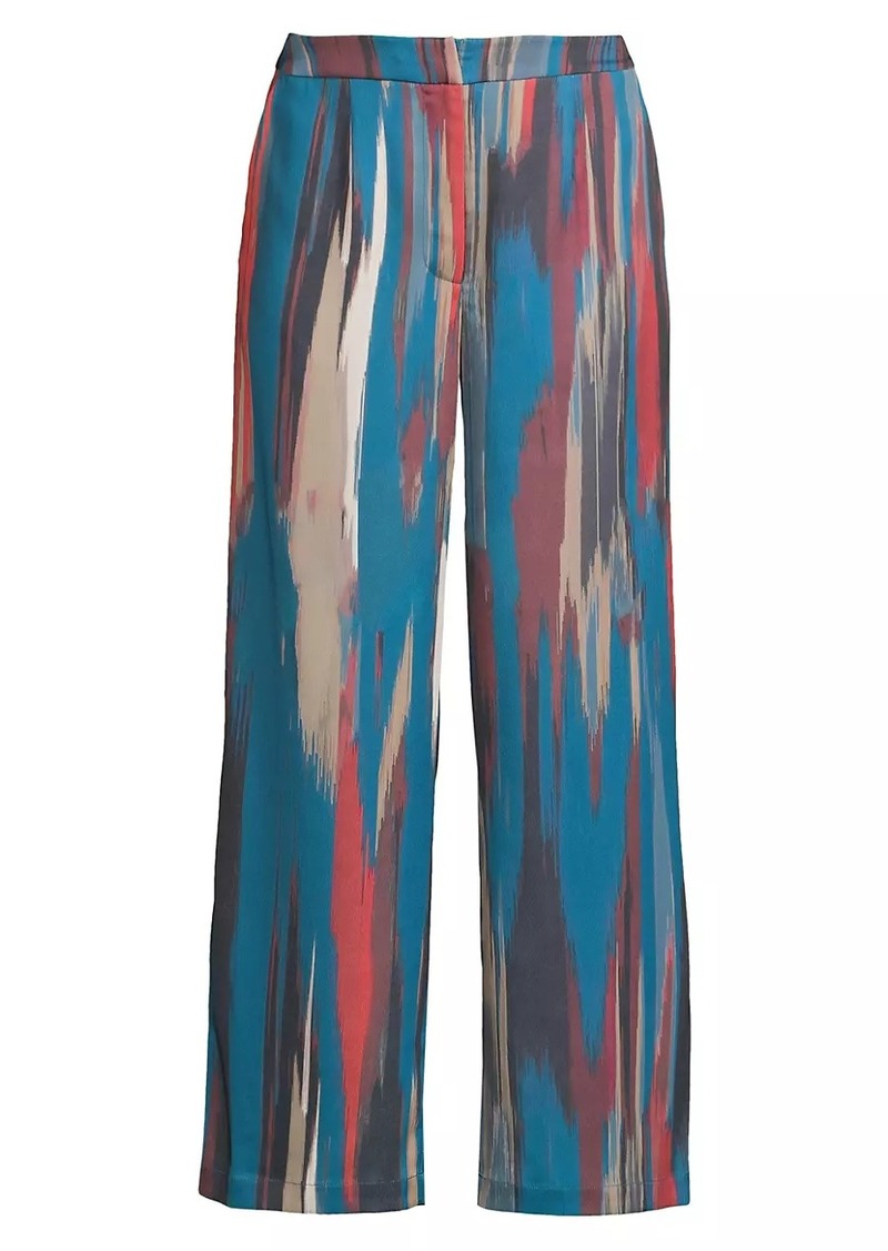 Misook Brushstroke Abstract Crop Pants