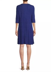 Misook Burnout Buttoned Knit Dress