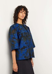 Misook Burnout Jacquard Woven Cape Jacket