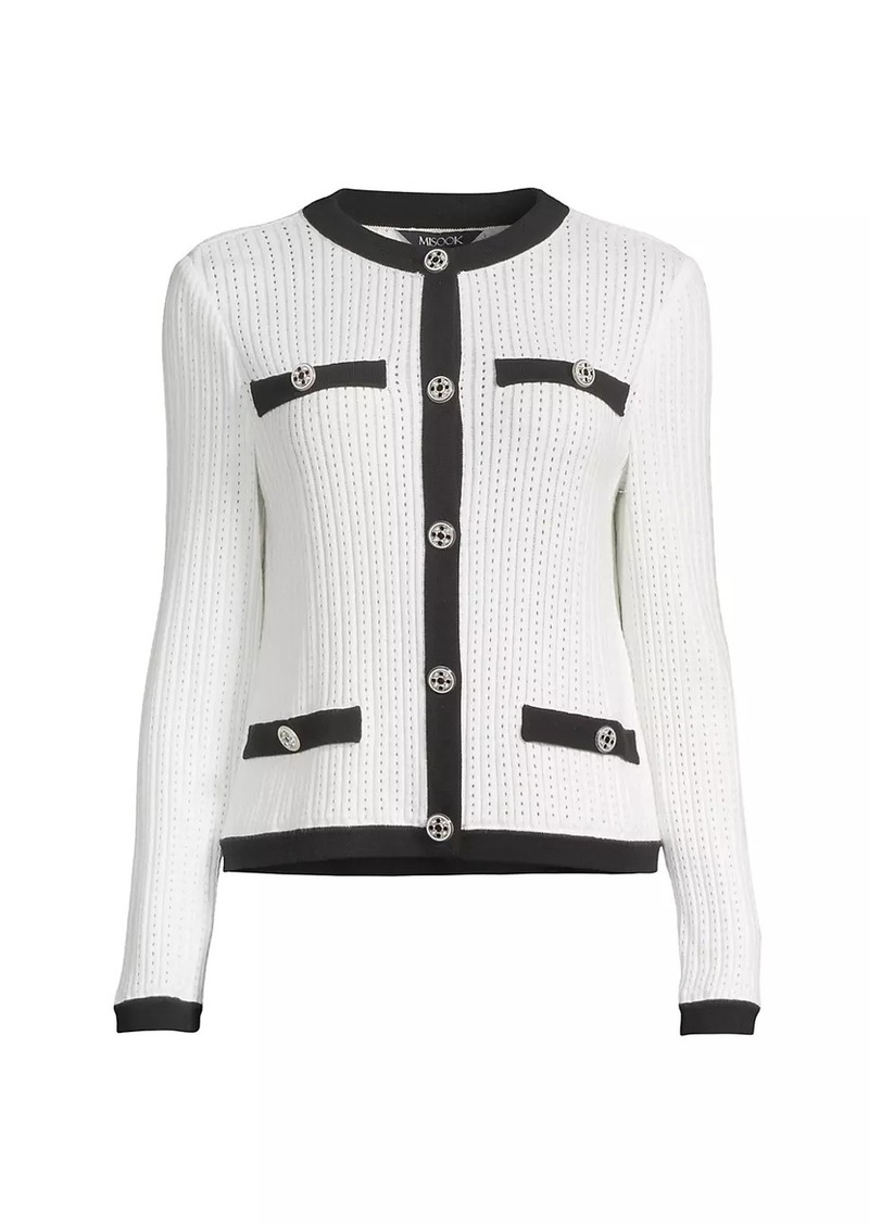 Misook Button-Front Knit Jacket