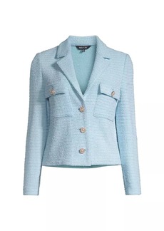 Misook Button-Front Tweed Jacket