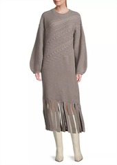 Misook Cable-Knit Wool-Blend Maxi Dress